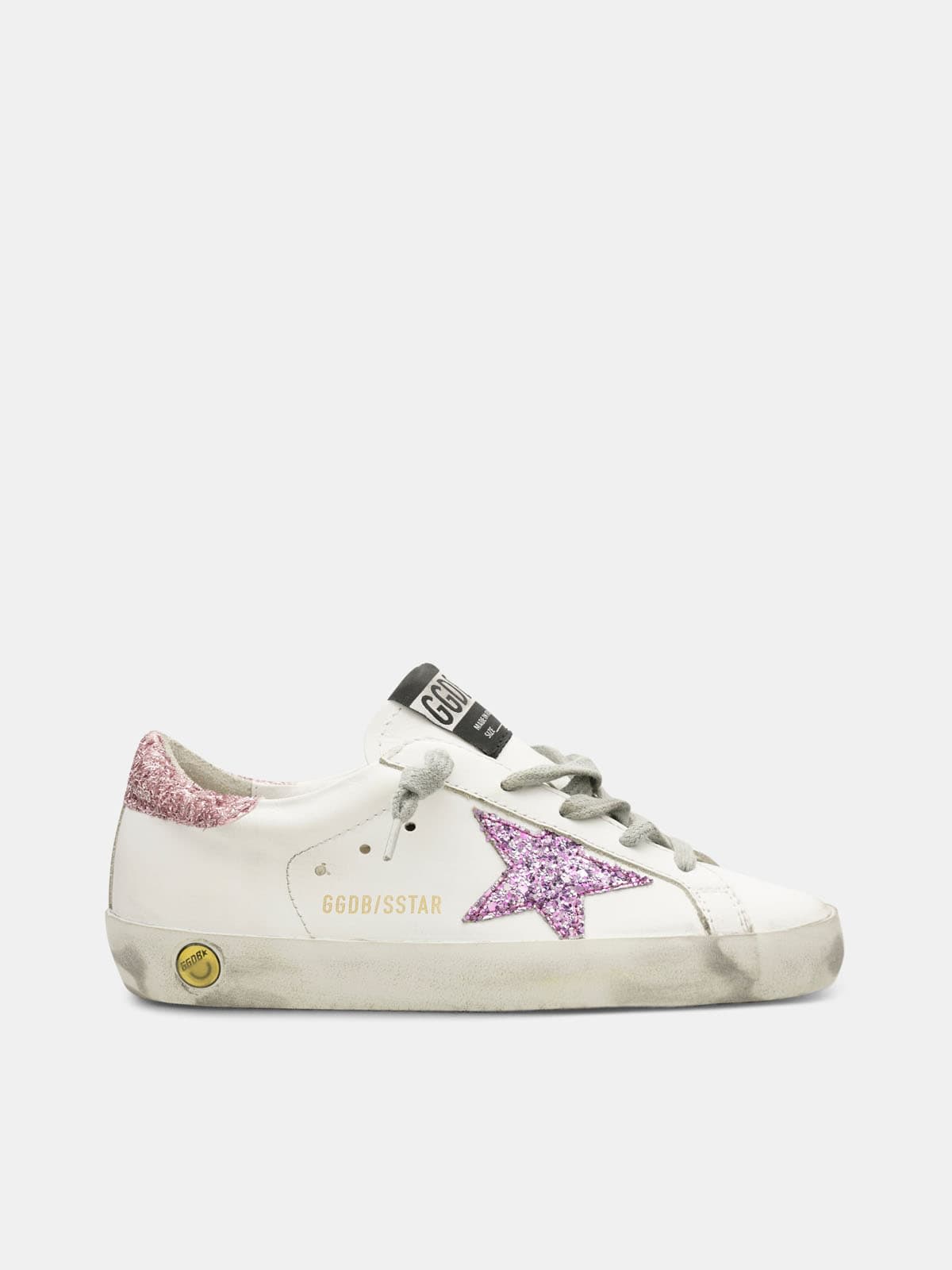 Super-Star sneakers with glitter star and heel tab