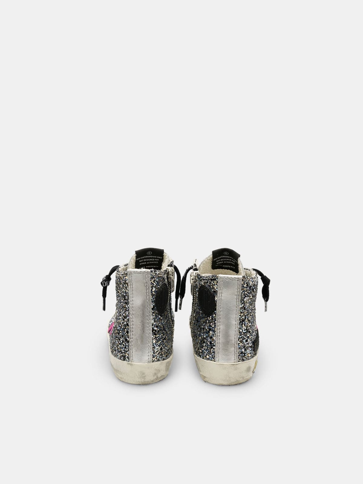 Francy sneakers in silver leather with glitter star