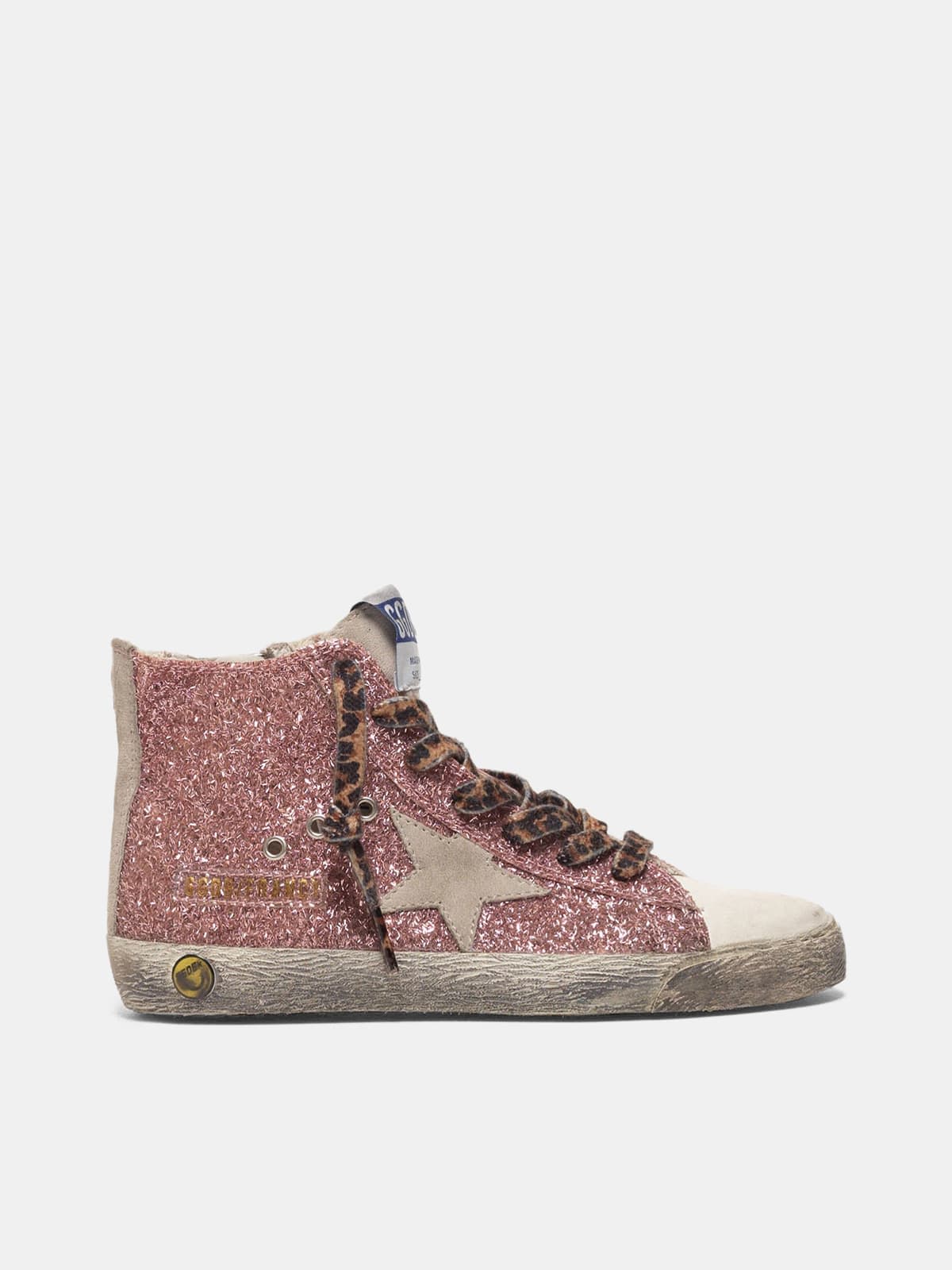 Francy sneakers in silver leather with glitter star