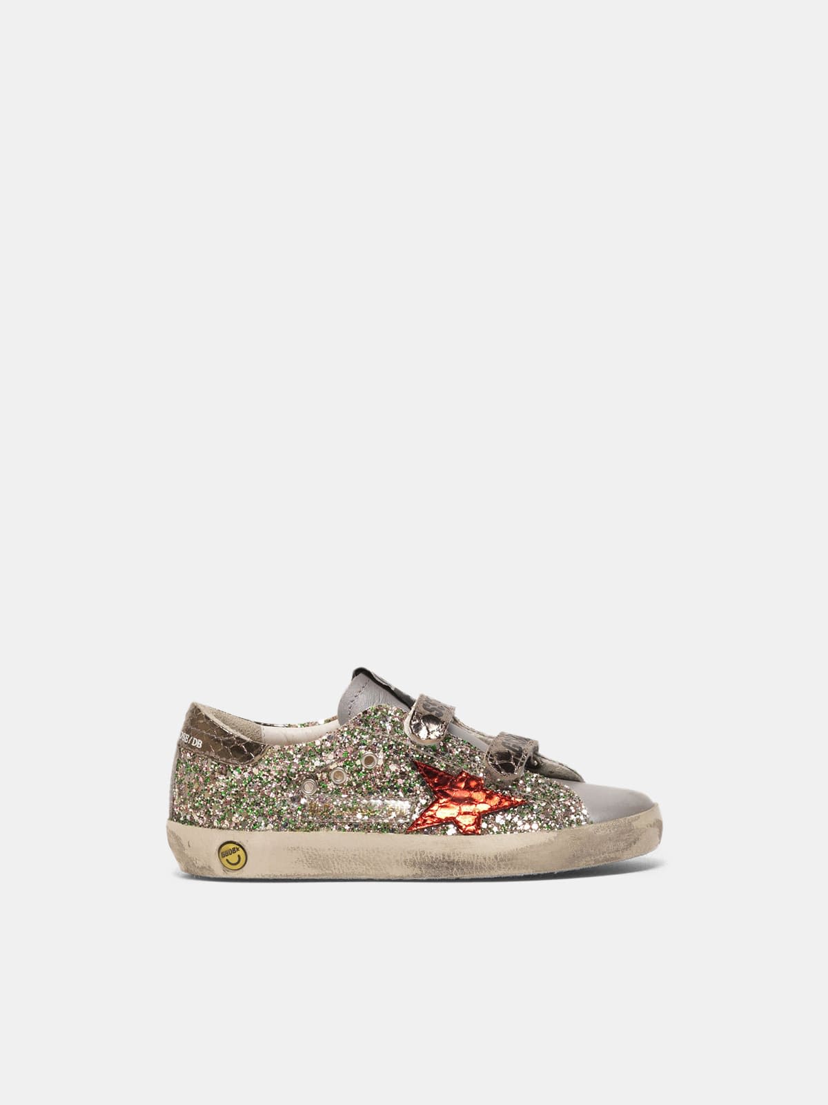Old School sneakers with glitter and red star