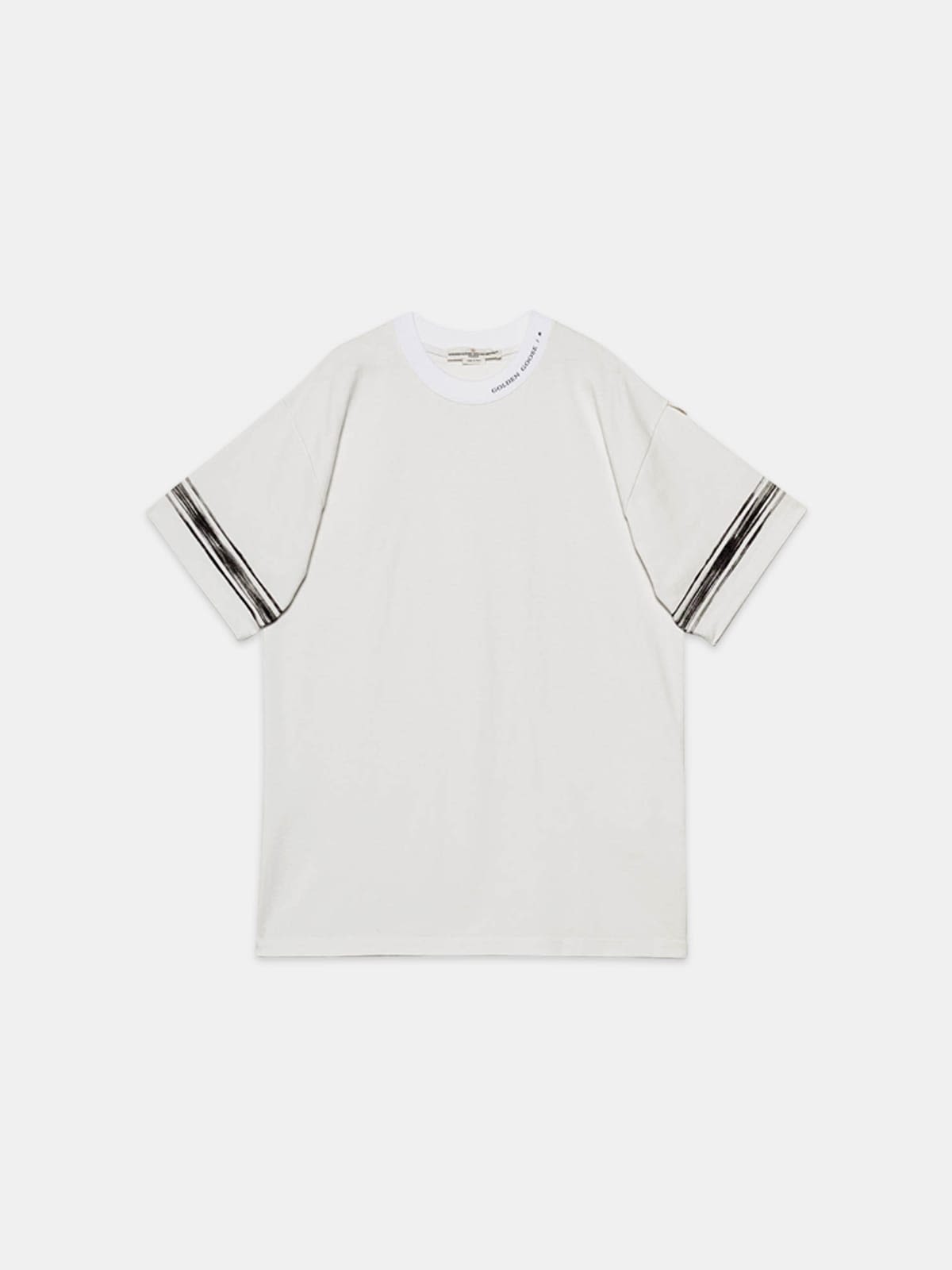 Ryo T-shirt in cotton jersey with logo and contrast stripes