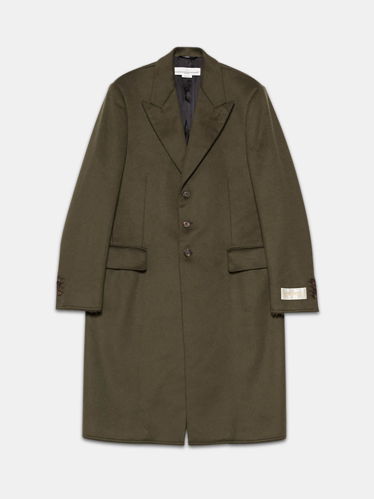 Yoshio coat in wool blend with classic lapels