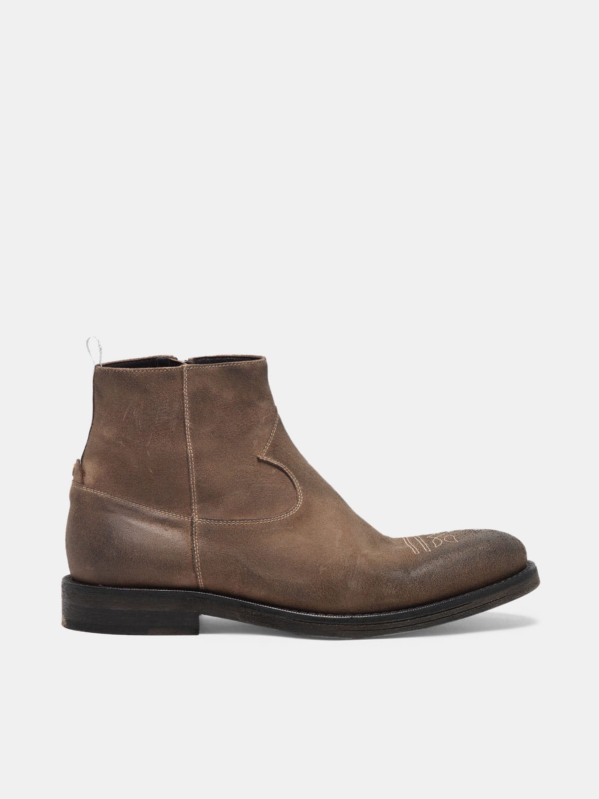 Toro suede ankle boots with cowboy-style embroidery