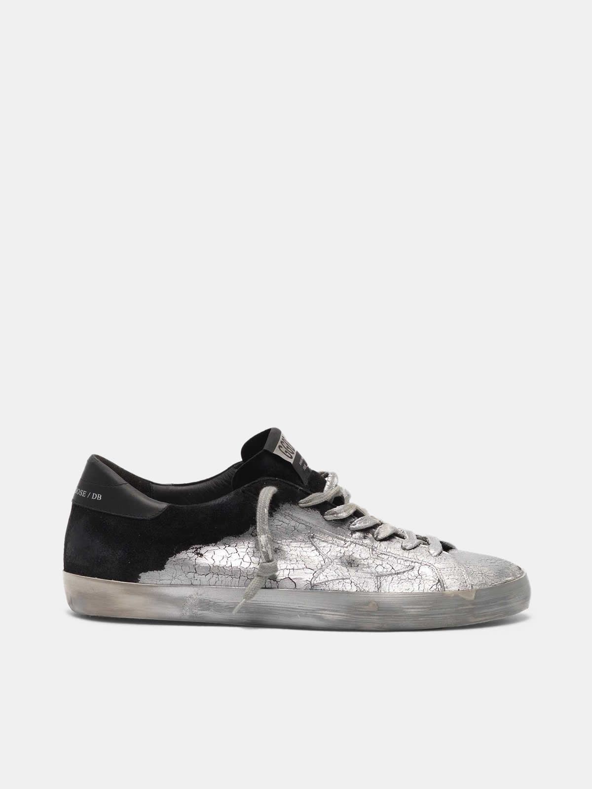 Super-Star sneakers worked with a crackle effect varnish