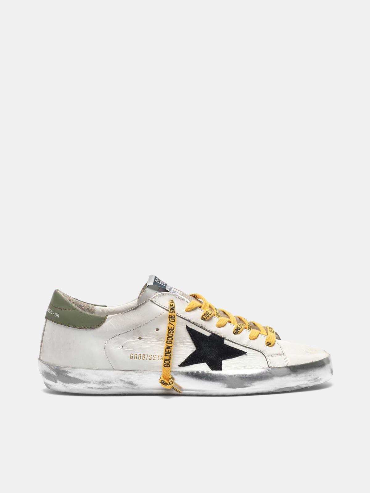 Super-Star sneakers in leather with silver sparkle