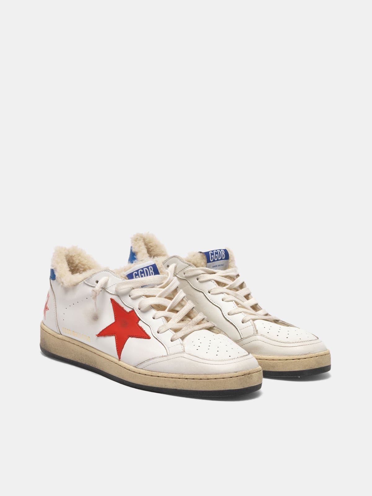 Ball Star sneakers in leather with shearling insert