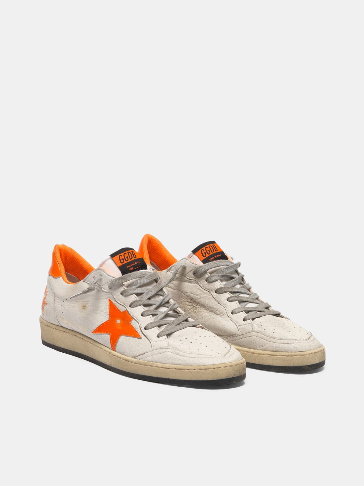 Ball Star sneakers in leather with dayglow details and lining