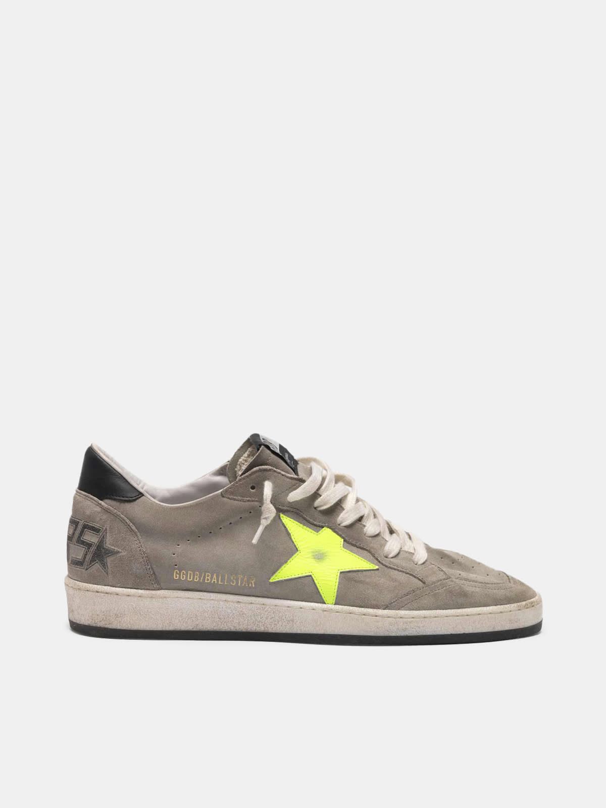 Ball Star sneakers in grey suede with dayglow star
