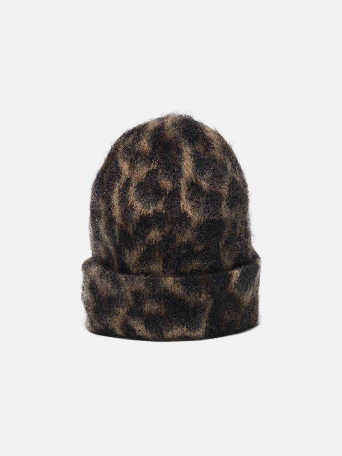 Kiku jaguar jacquard beanie made of brushed mohair wool