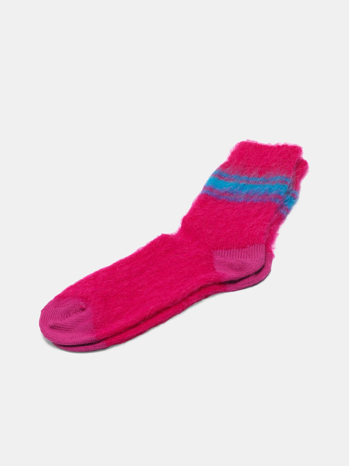 Tsutsuji socks made of brushed mohair wool