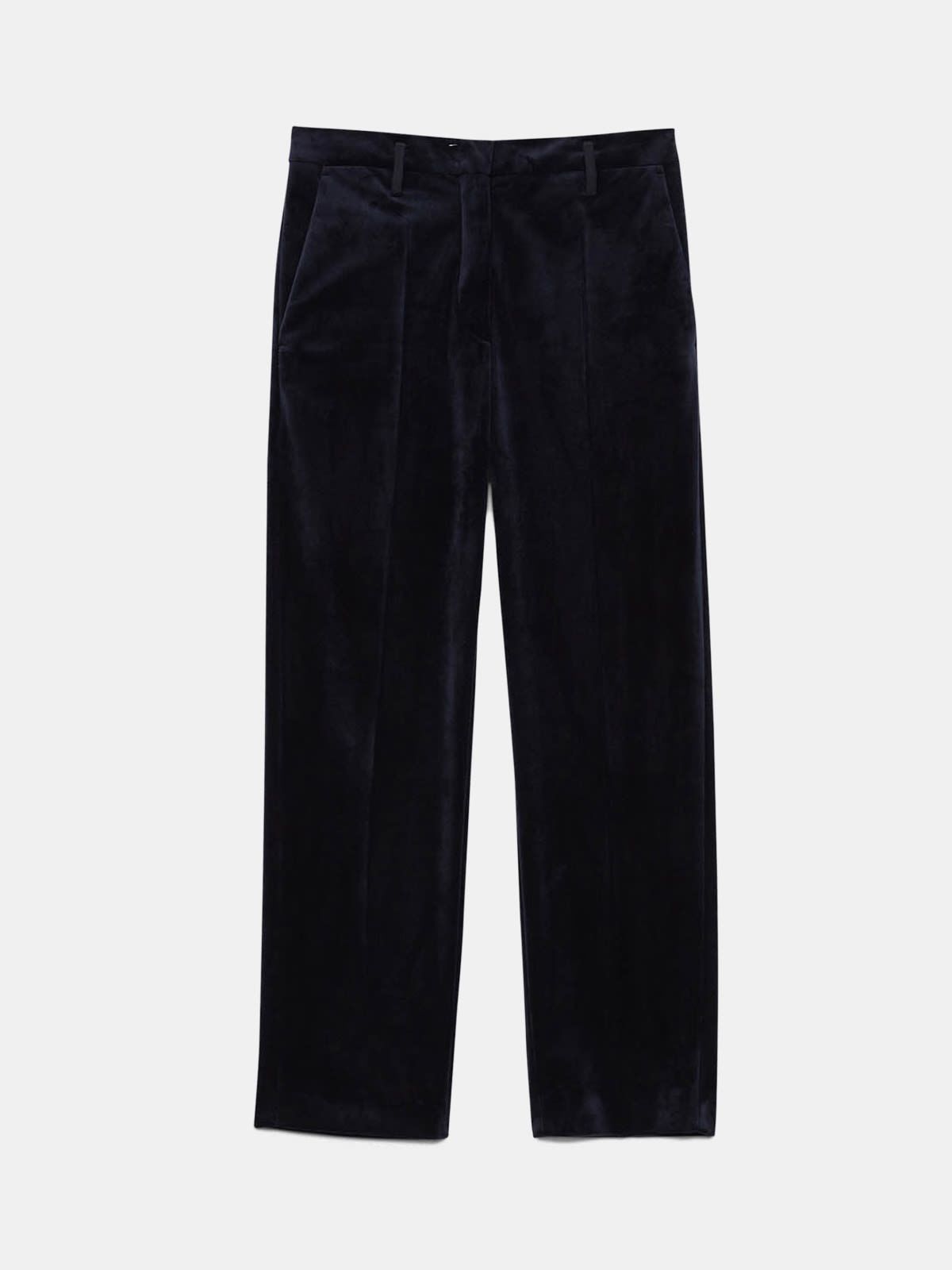 Golden trousers in velvet