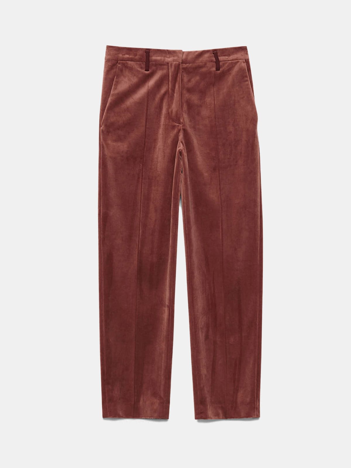 Golden trousers in velvet