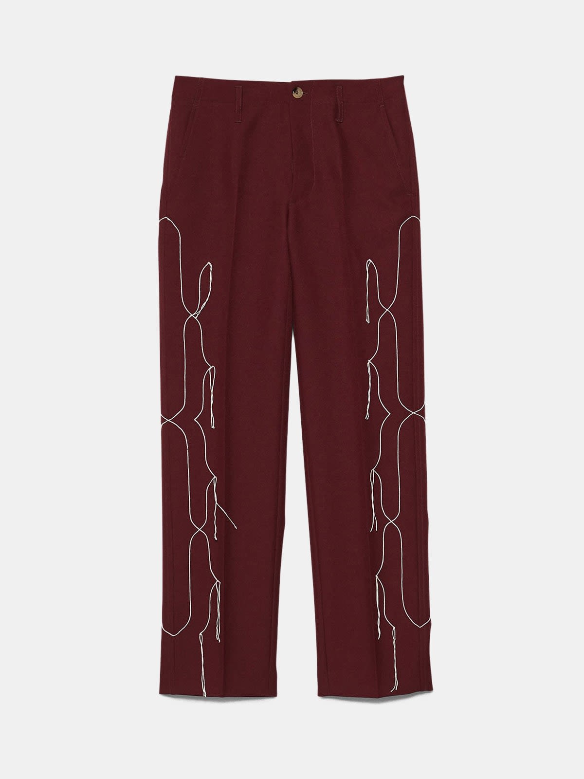 Golden chinos with embroidery