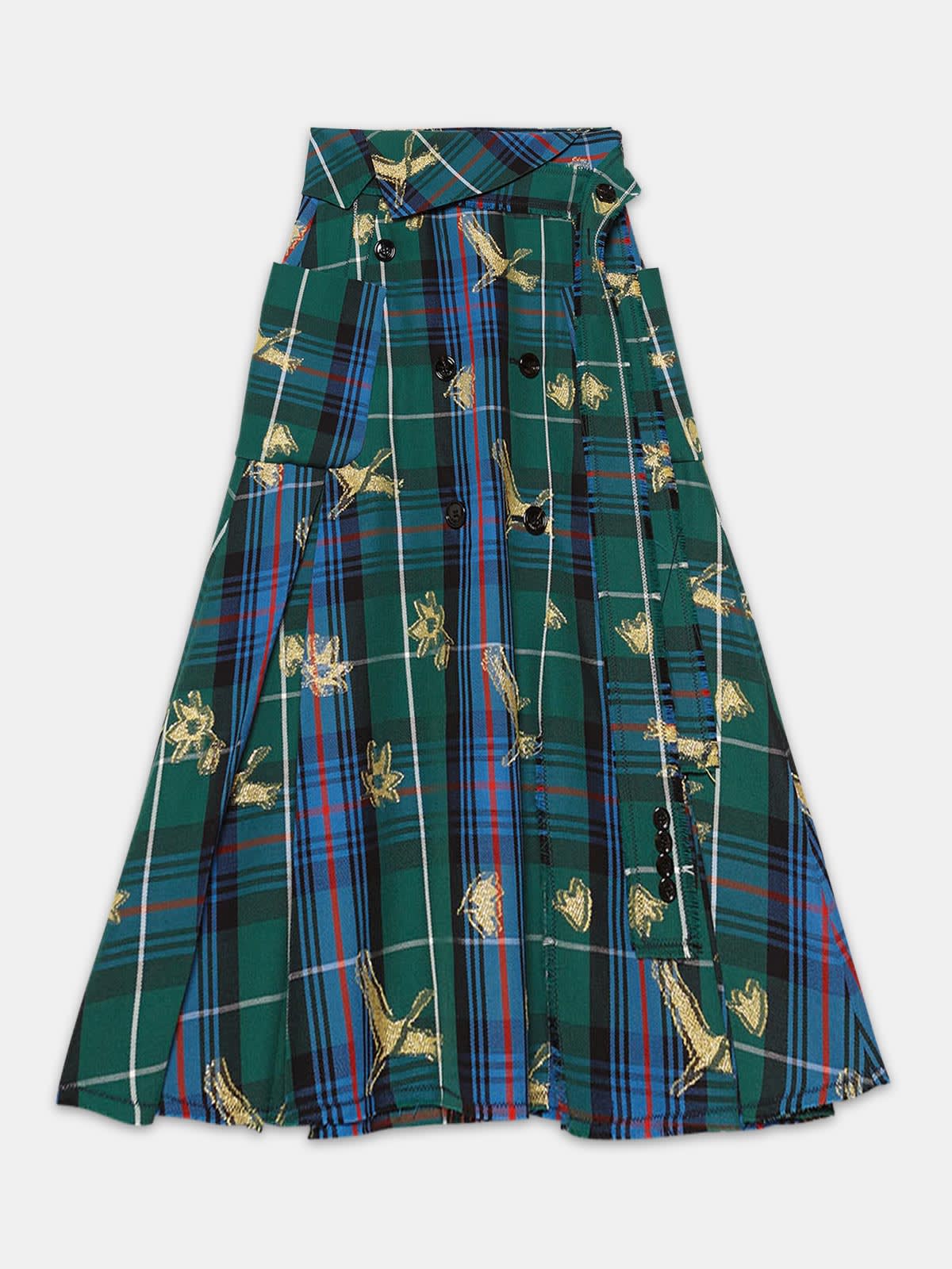 Makiko skirt in plumetis tartan