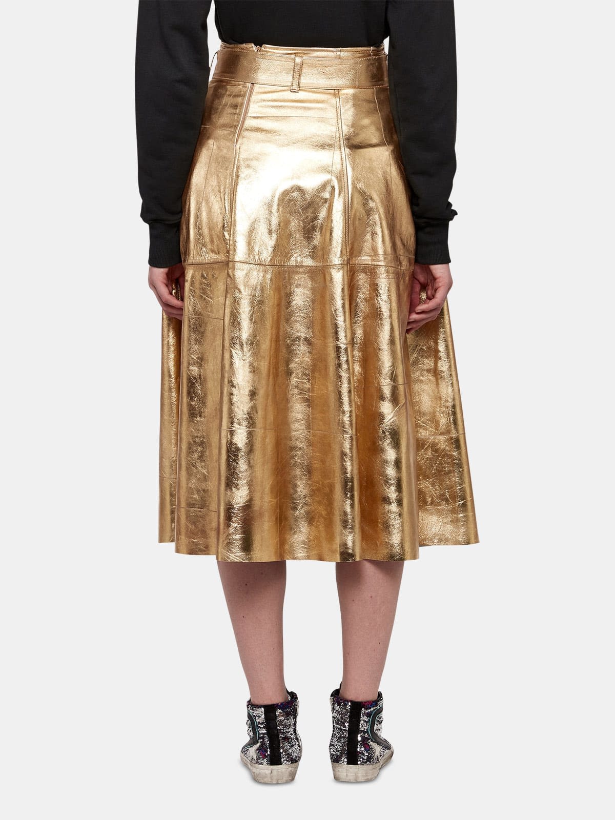 Akemi gold leather skirt