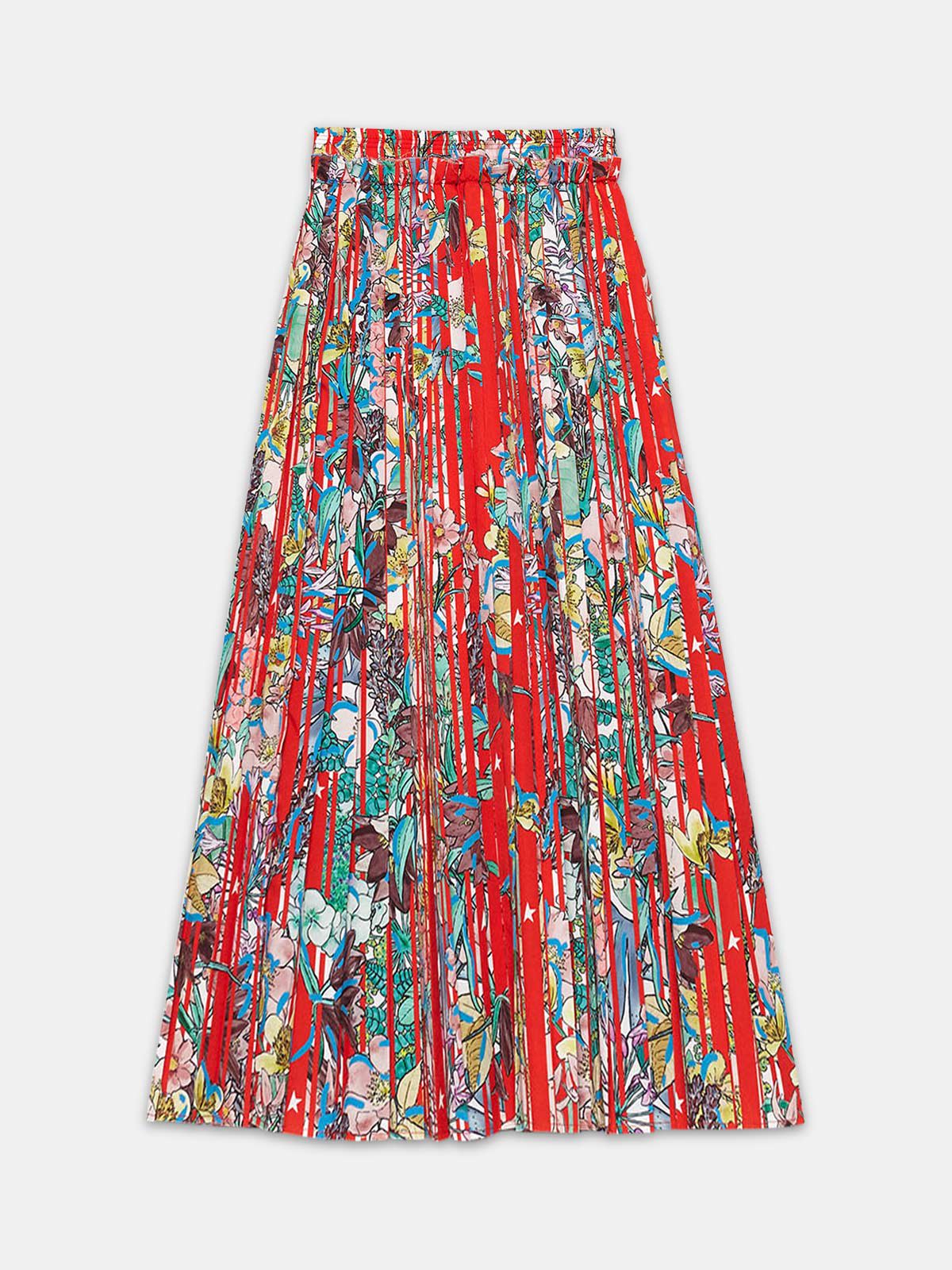 Midori skirt with striped floral print