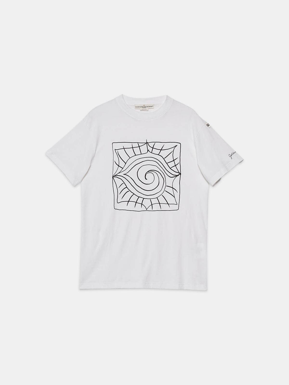 Golden T-shirt with pattern on the front