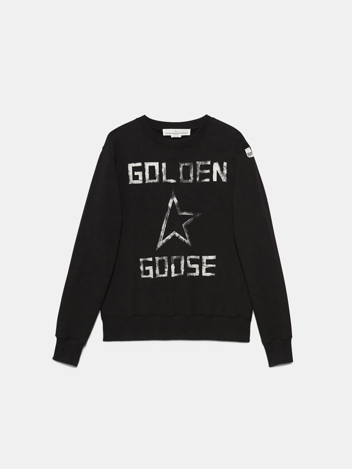 Black Aiako sweatshirt in pure cotton with maxi logo print