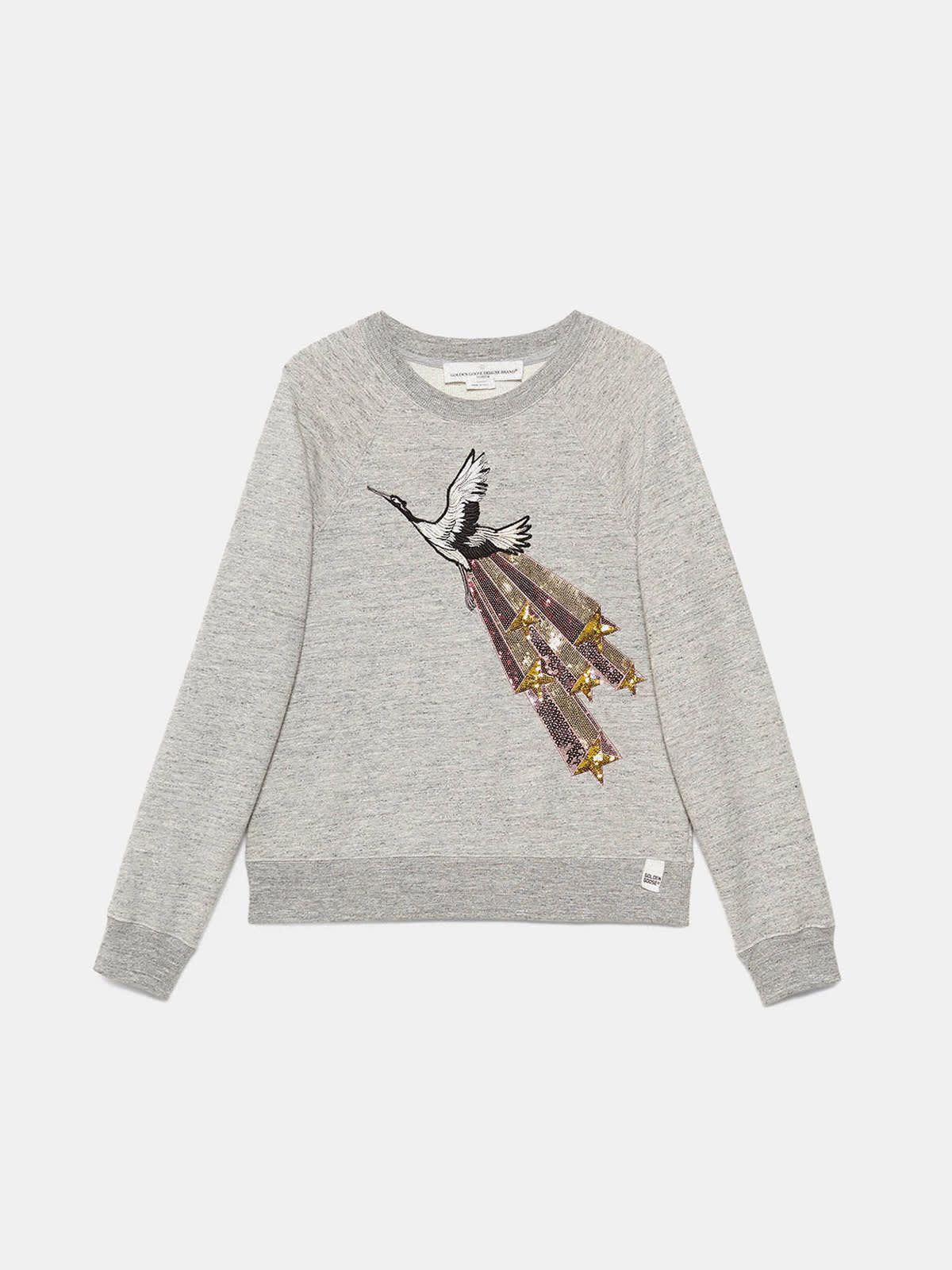 Haruko sweatshirt in pure cotton with sequin embroidery