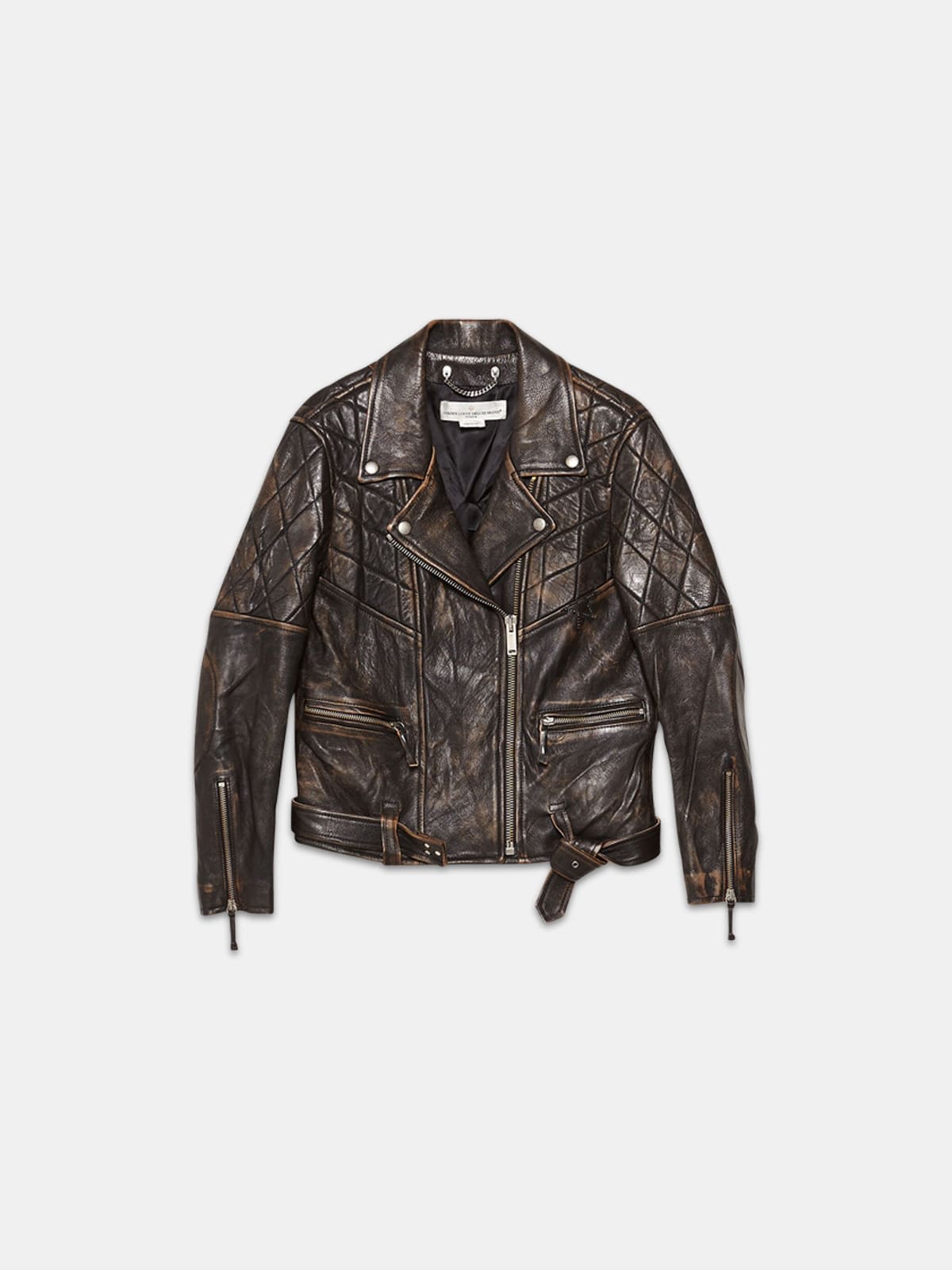 Yasu biker jacket in brown leather