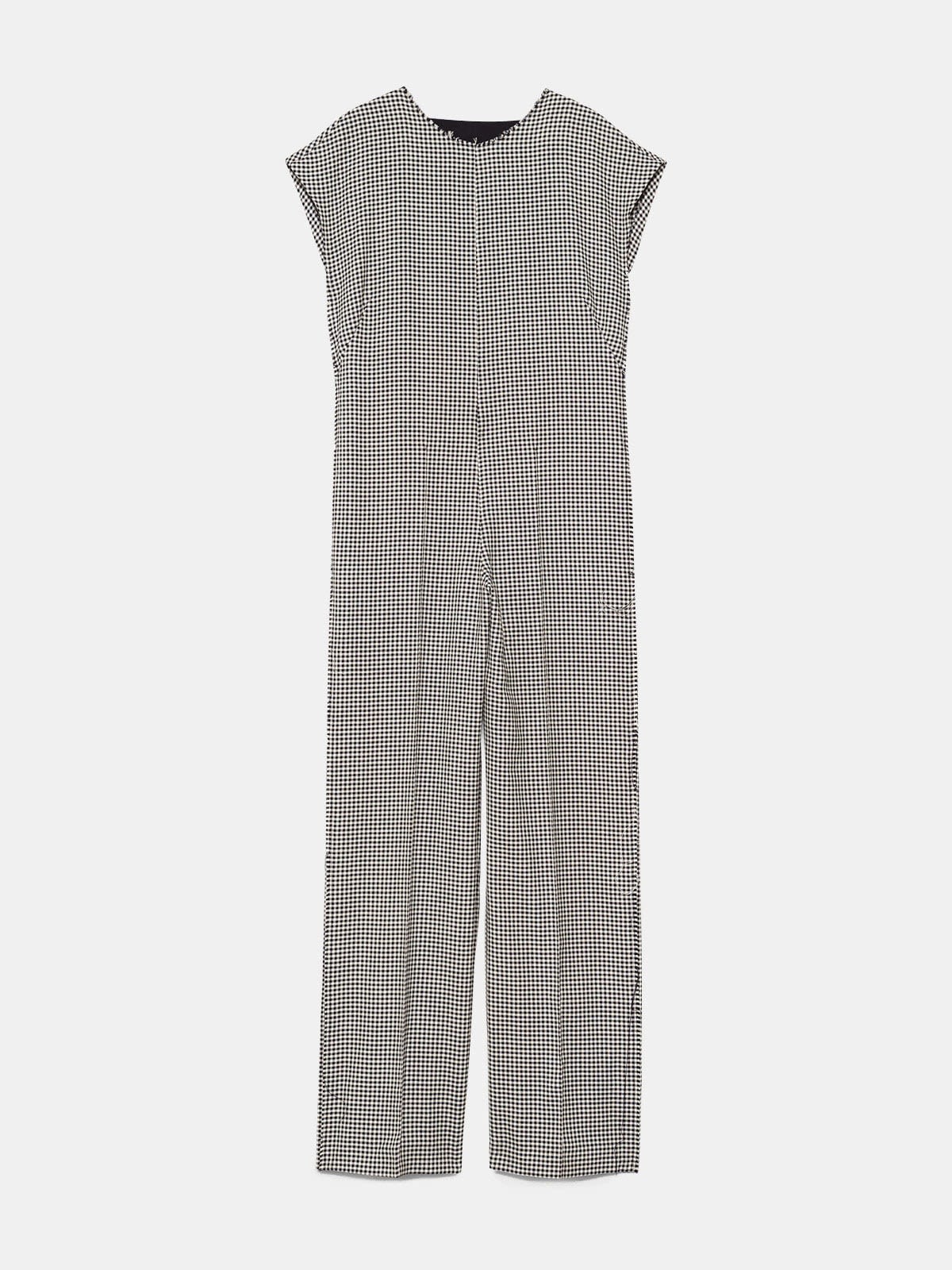 Narumi jumpsuit in cotton and wool with checked pattern