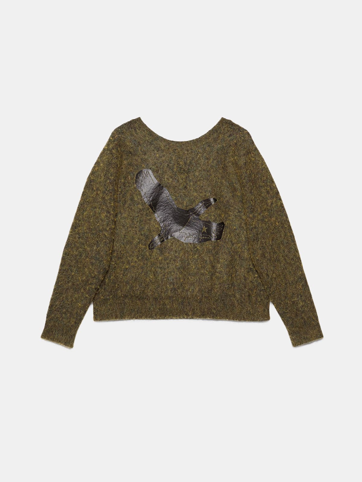 Yumi crew neck sweatshirt with crane print