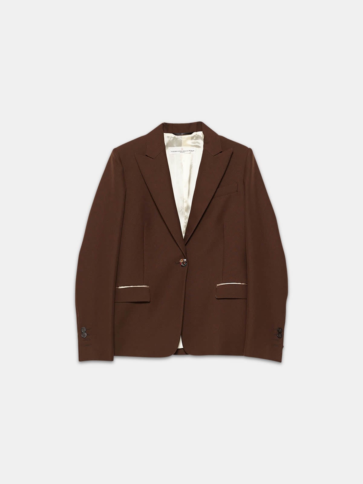 Venice single-breasted jacket with bejewelled button