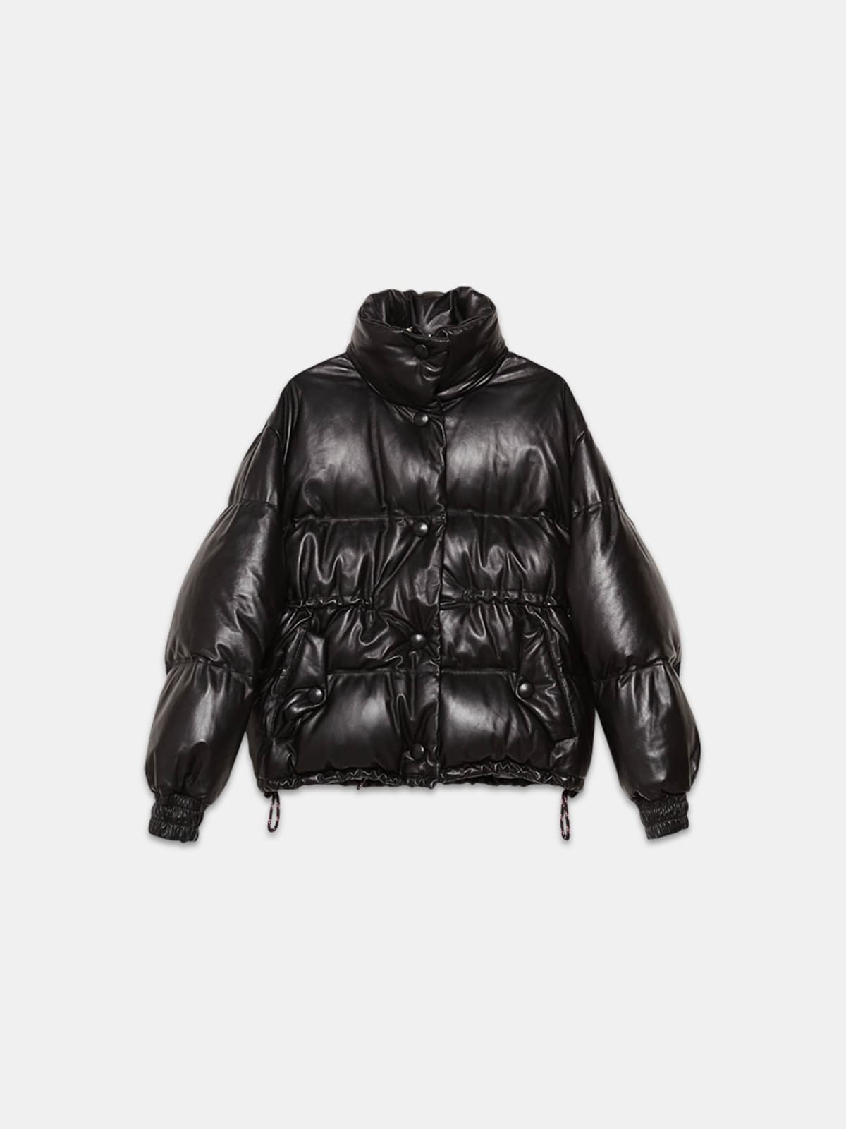 Yuri puffer jacket in nappa leather with concealed hood