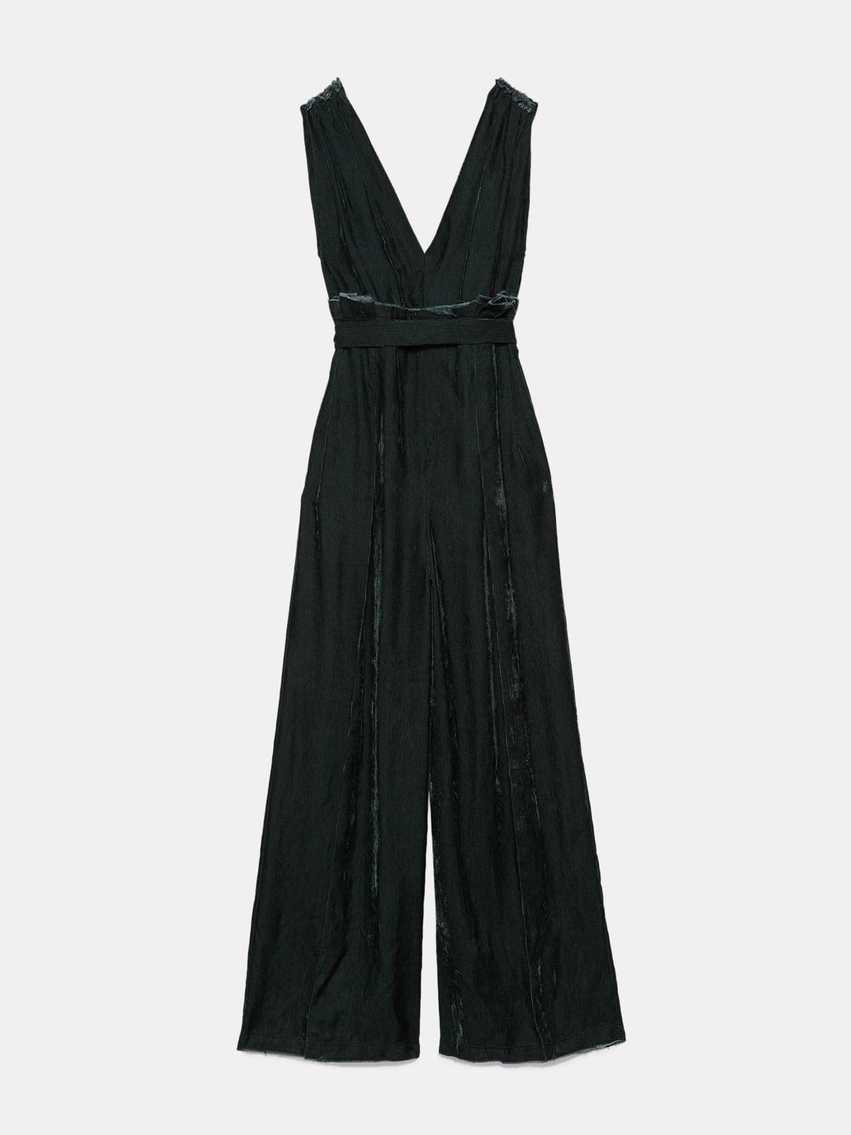 Sakura jumpsuit in corduroy velvet with belt at the waist