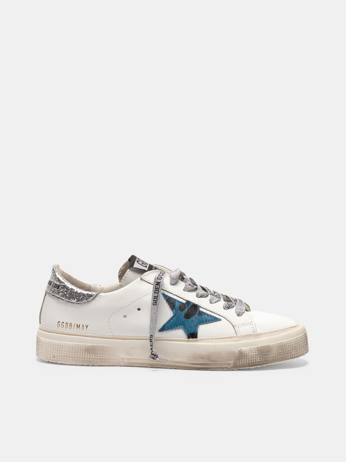 May sneakers with animal print star and glitter heel tab