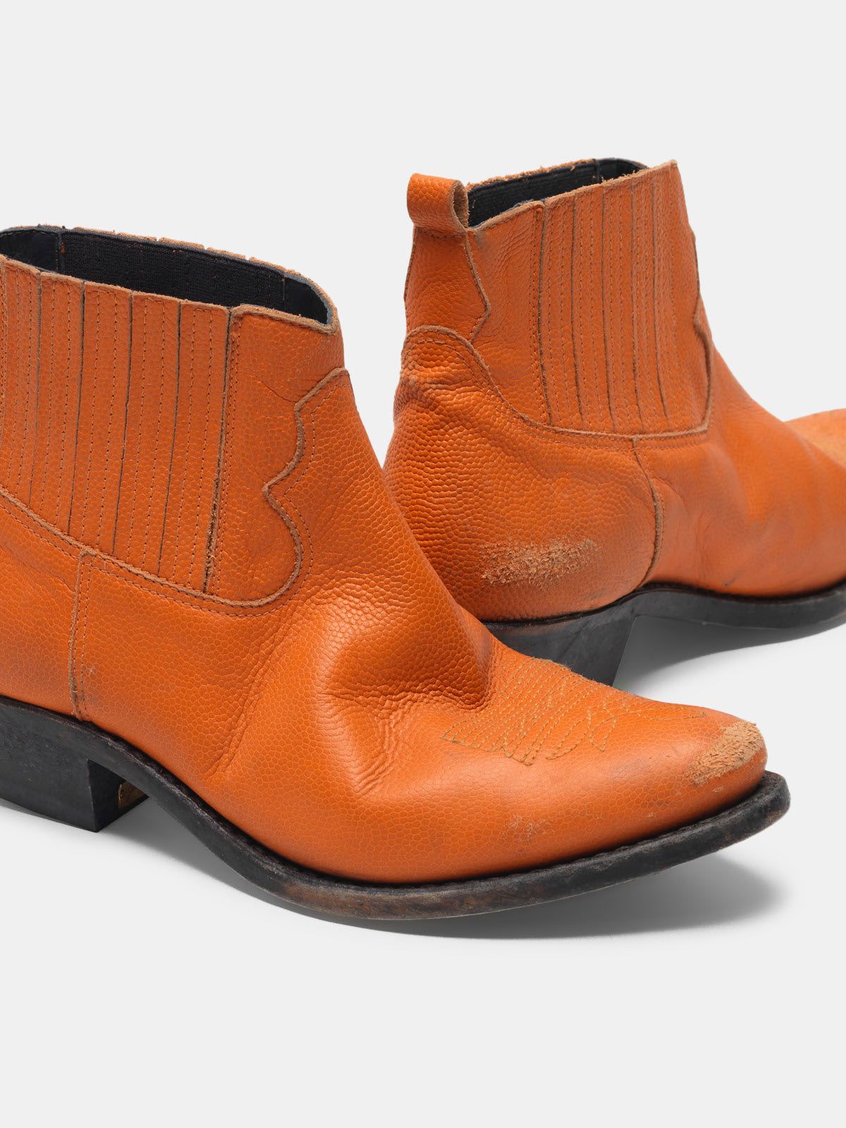 Crosby ankle boots in vintage-effect basketball leather