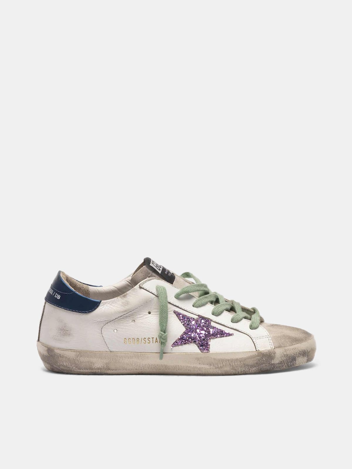 Super-Star sneakers in leather with glittery star