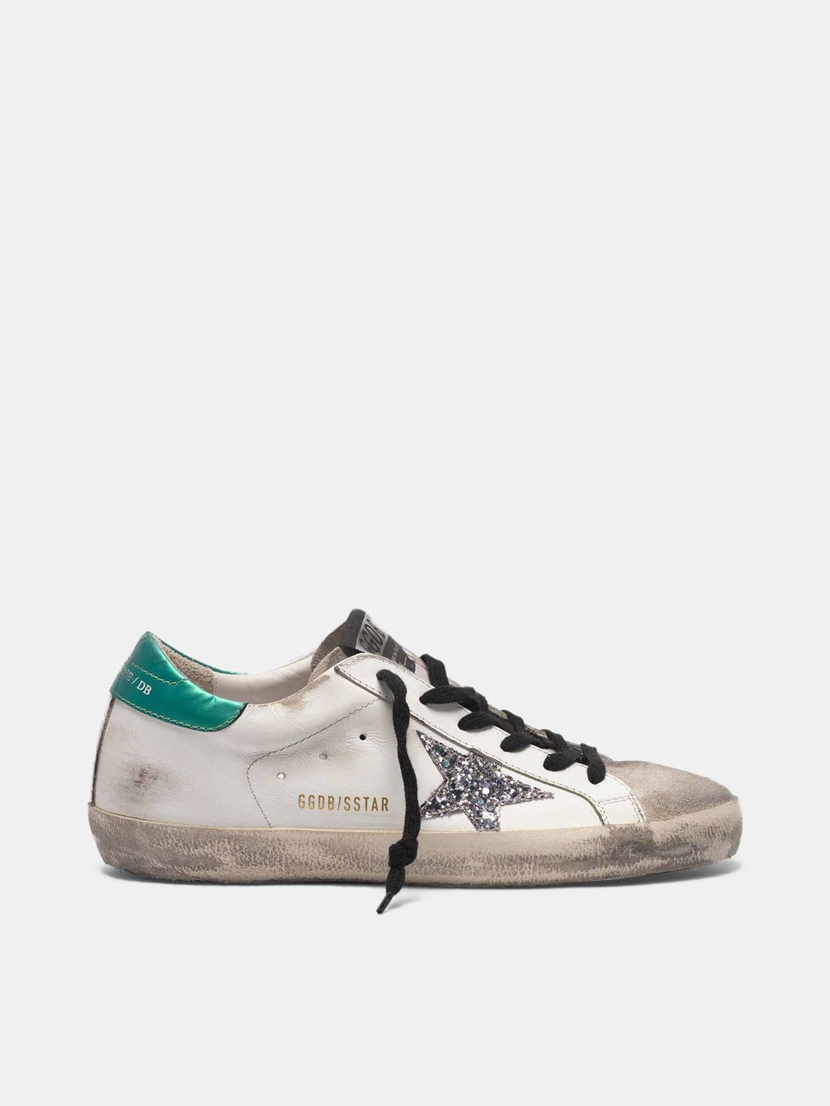 Super-Star sneakers in leather with glittery star