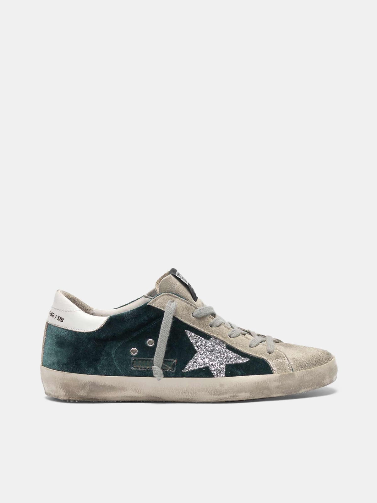 Super-Star sneakers in velvet with glittery star