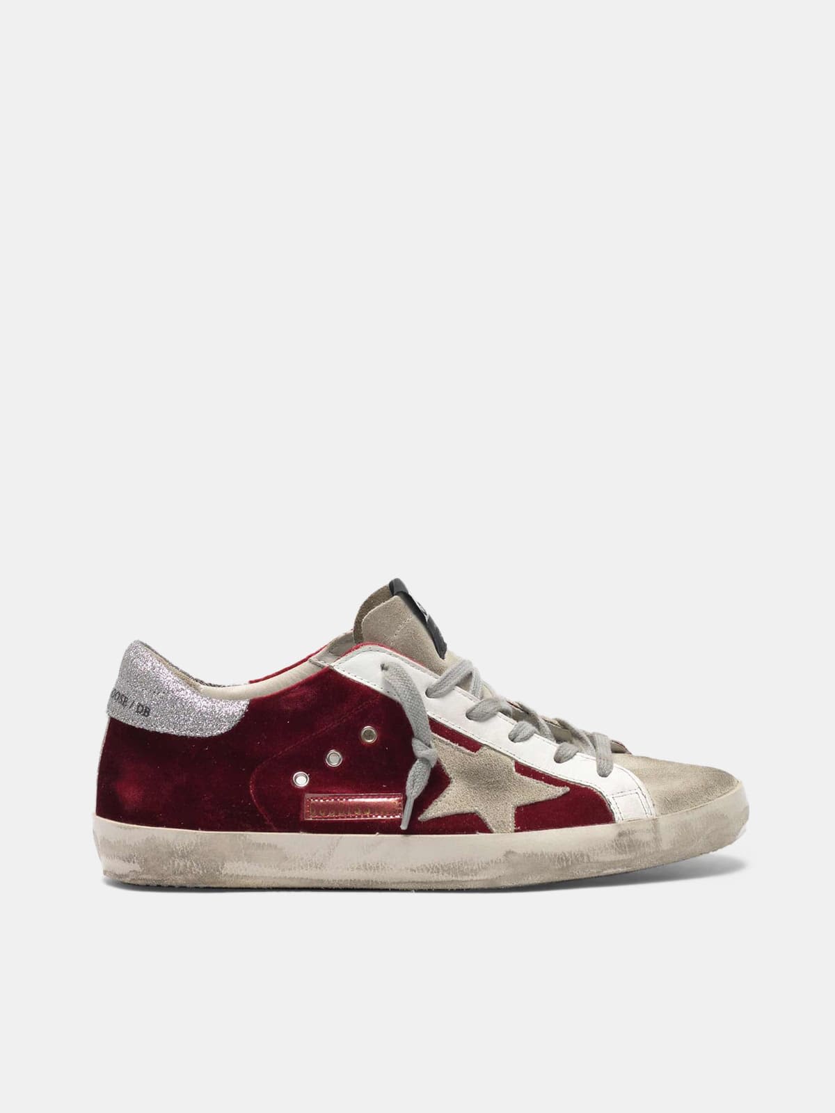 Super-Star sneakers in velvet with glittery heel tab