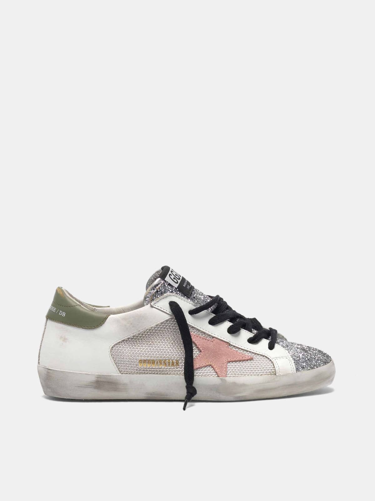 Super-Star sneakers with mesh and glitter insert