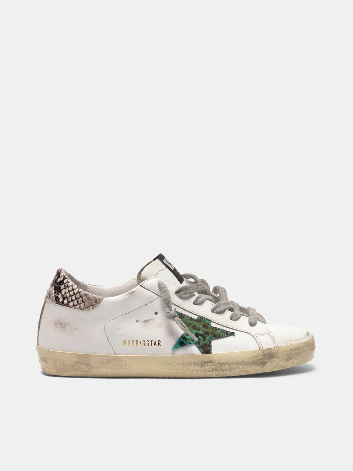 Super-Star sneakers with leopard-print star and snake-print heel tab