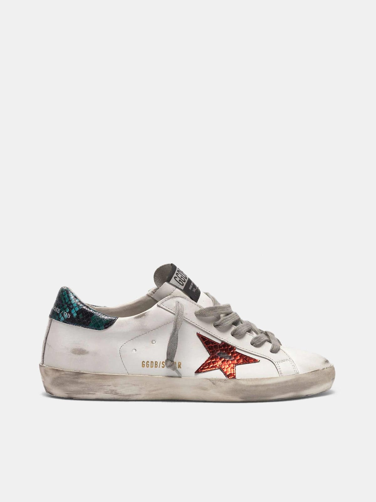 Super-Star sneakers with star and snake-print heel tab