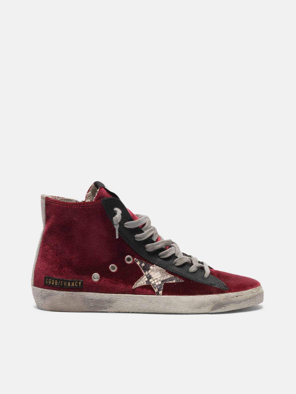 Francy sneakers in velvet with snake-print star