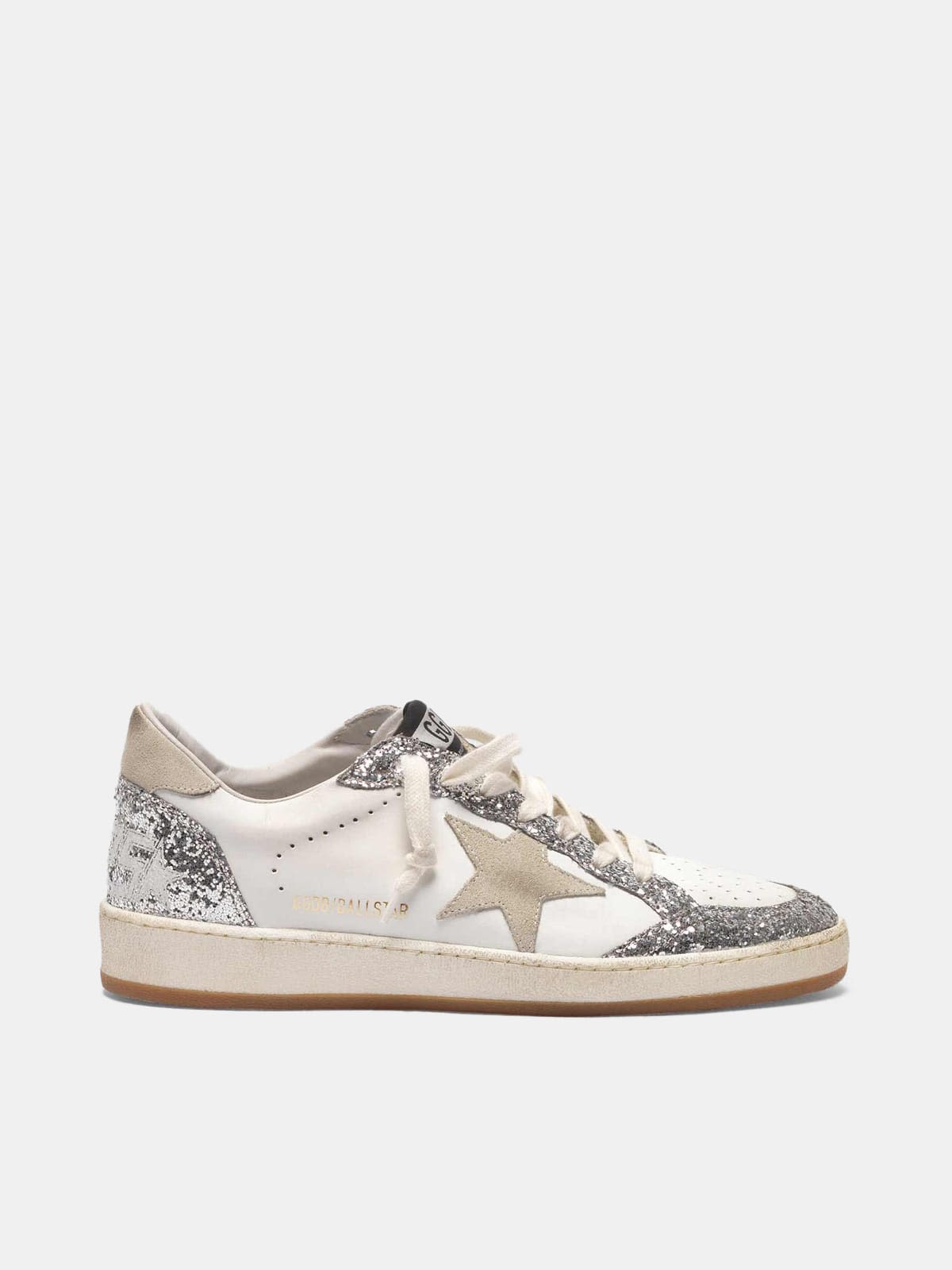 Ball Star sneakers in leather with glittery inserts