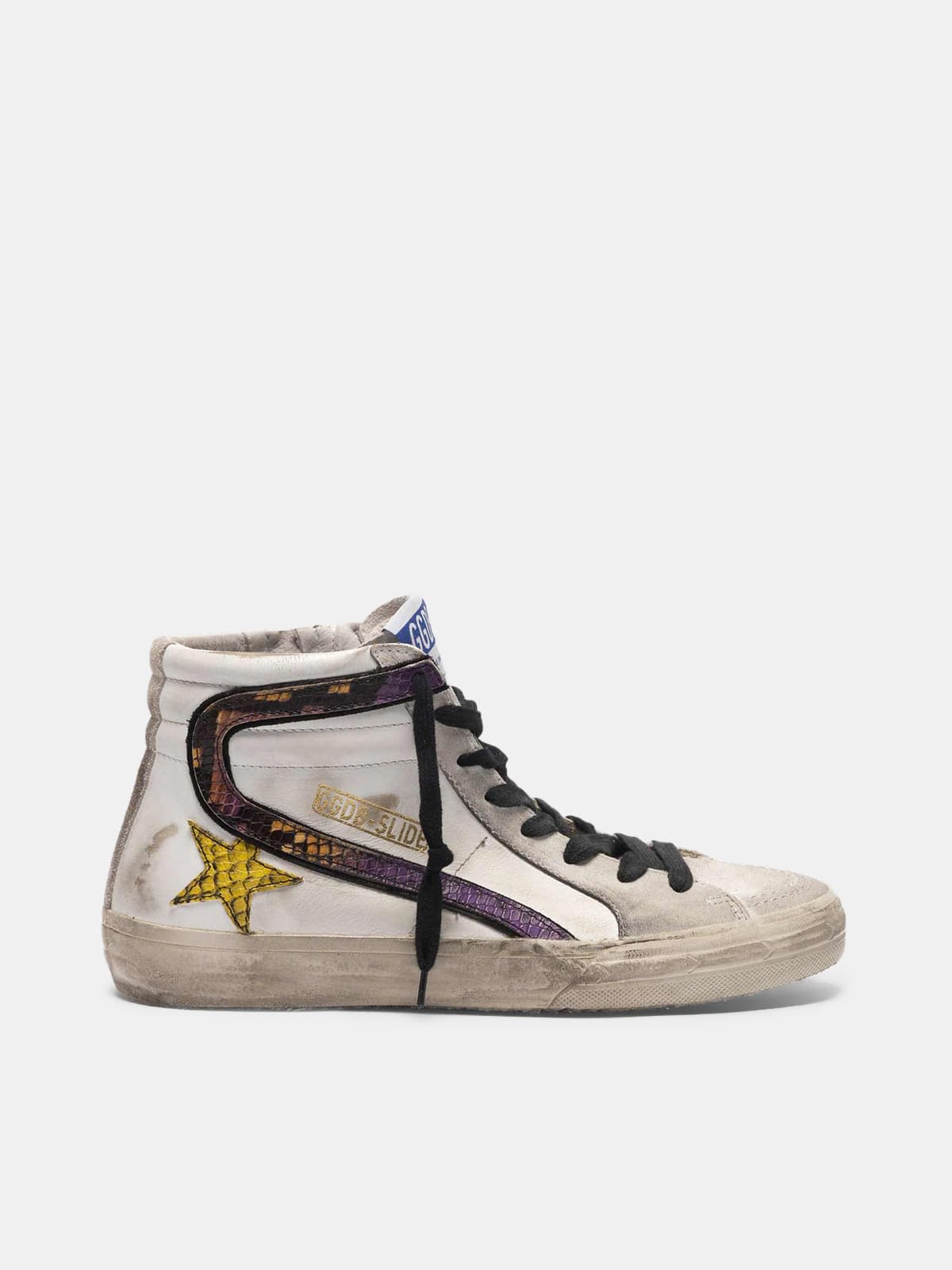 Slide sneakers with snake-print logo
