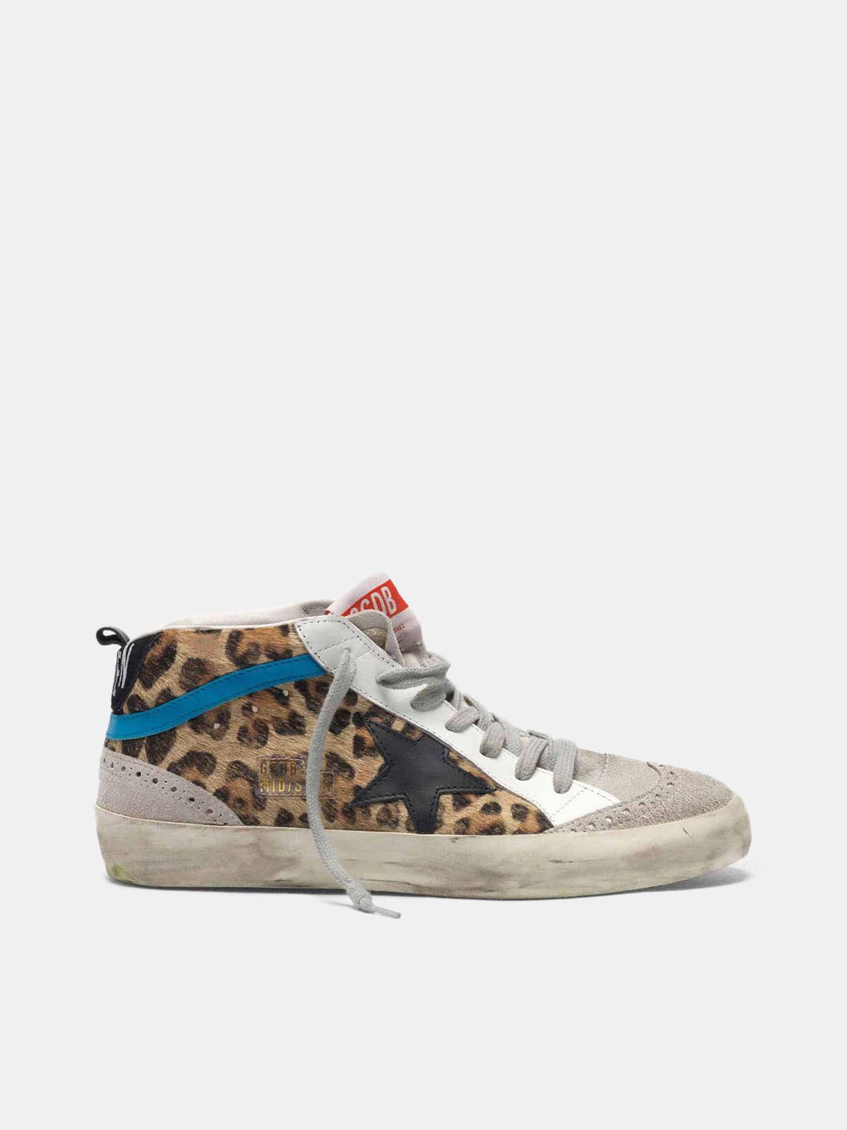 Mid Star sneakers in leopard print pony skin