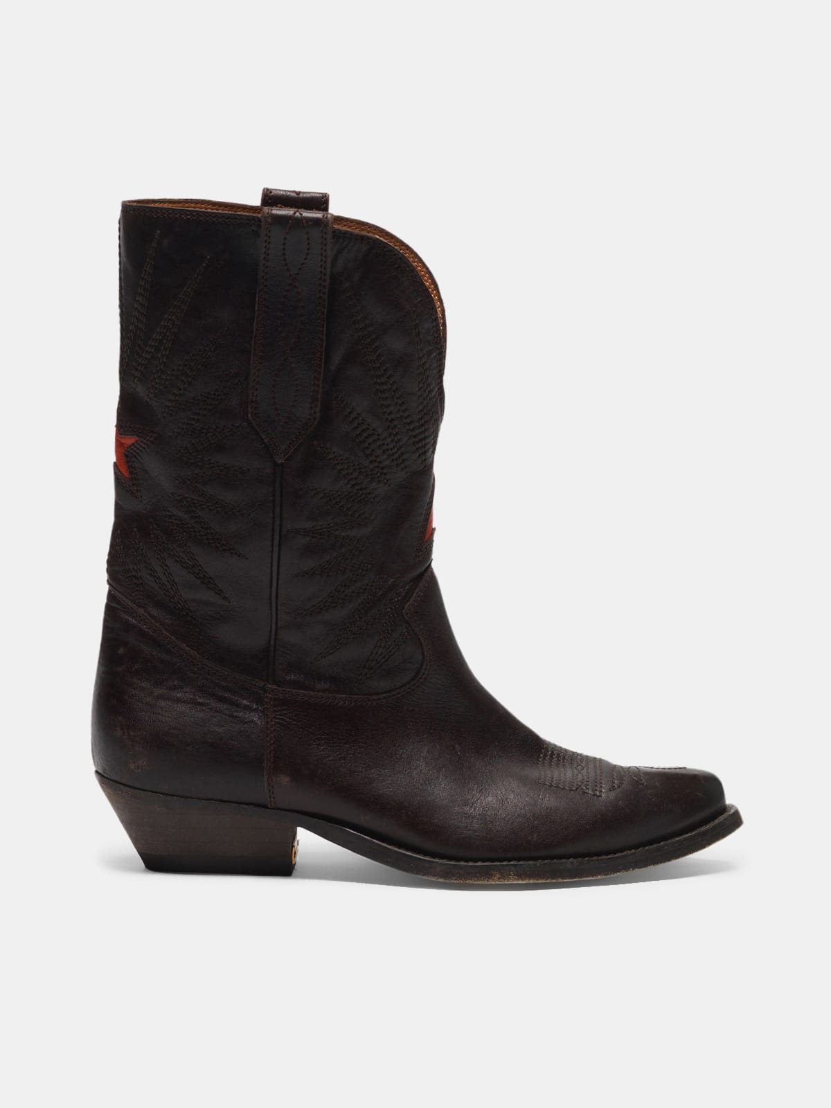 Low Wish Star boots in leather with GGDB star