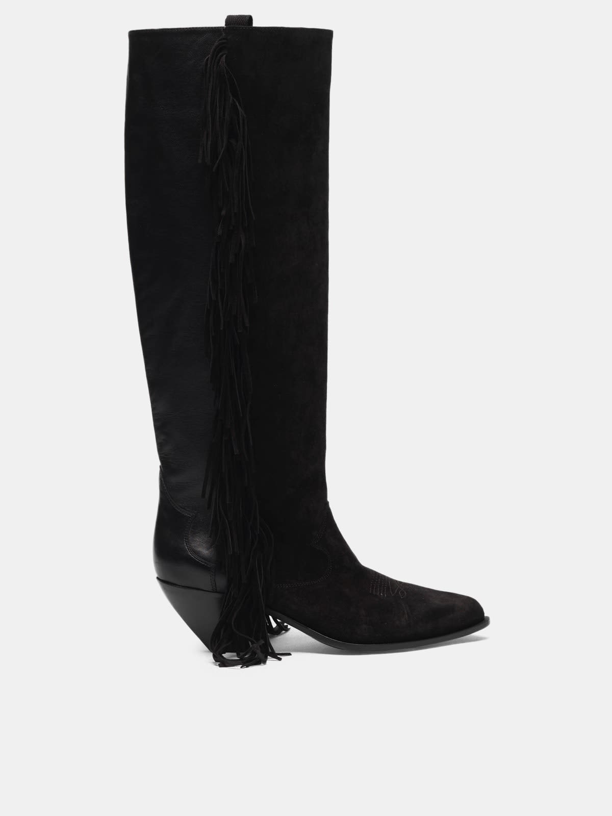 Levriero ankle boots in suede leather with fringes
