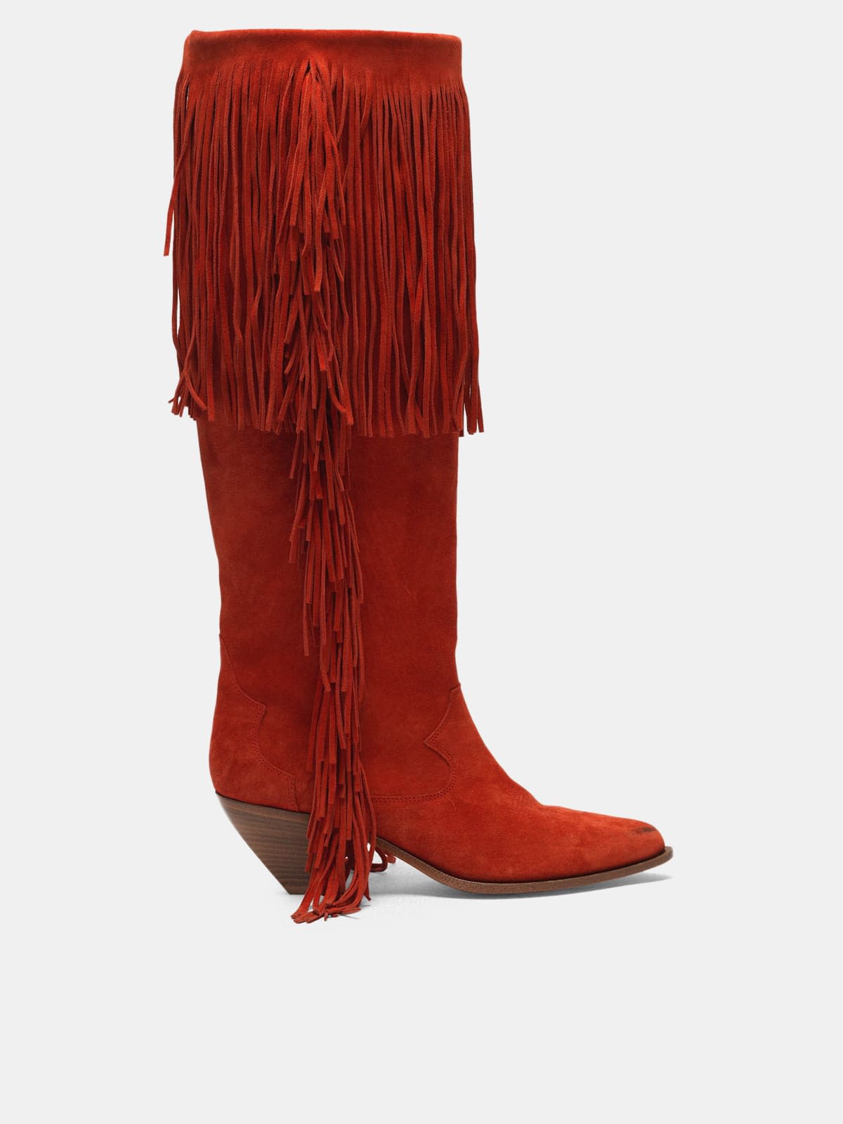 Levriero ankle boots in suede leather with fringes