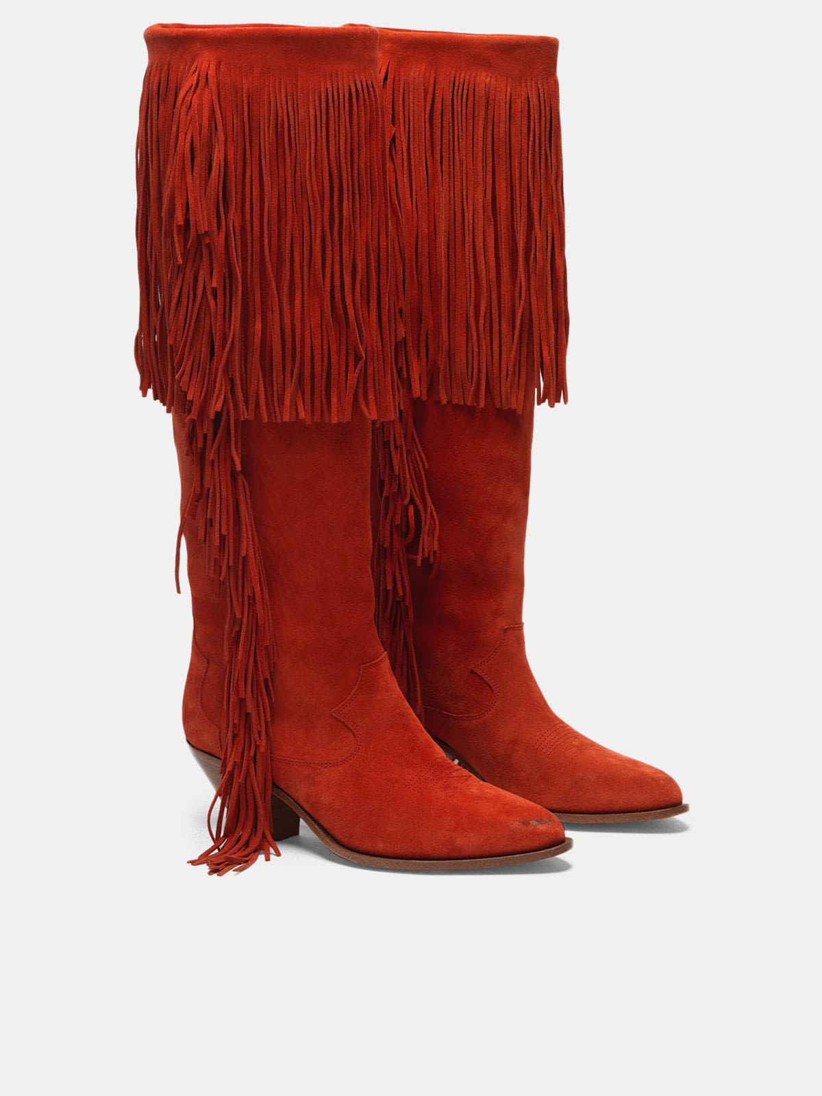 Levriero ankle boots in suede leather with fringes