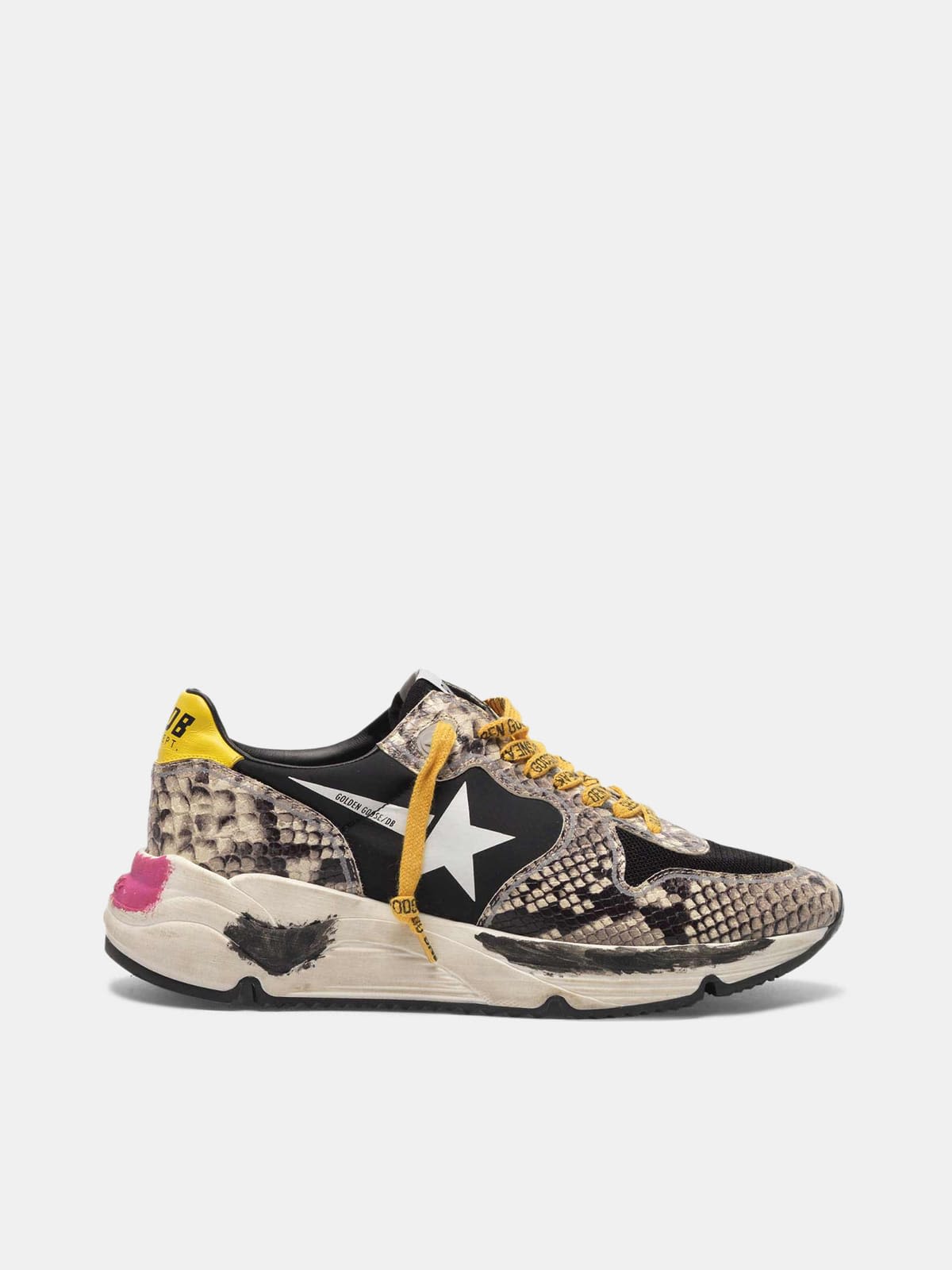 Running Sole sneakers in snake-print leather