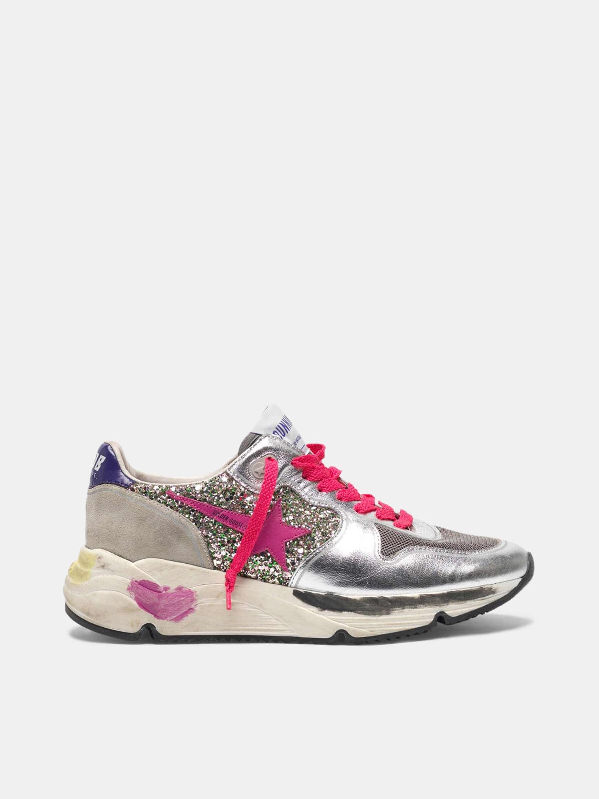 Running Sole sneakers in metallic leather and glitter