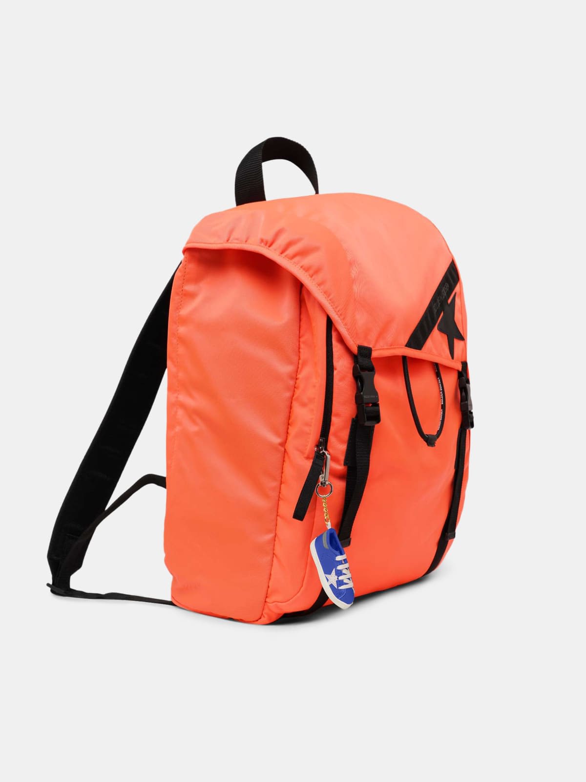 Fluorescent orange nylon Journey backpack