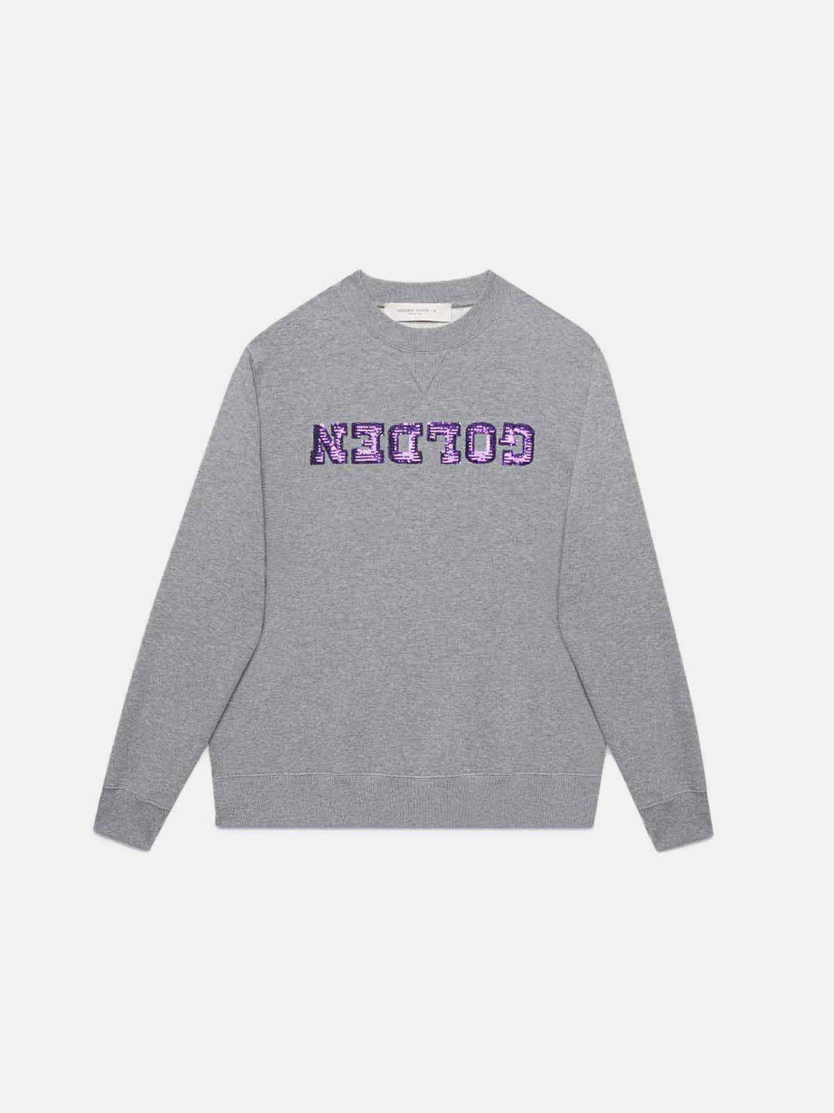 Grey Golden sweatshirt with sequinned logo